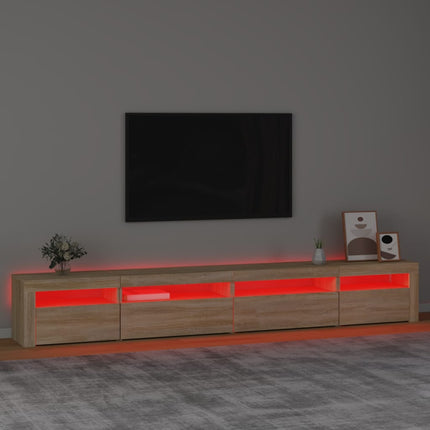 Tv-bänk med LED-belysning sonoma ek 270x35x40 cm