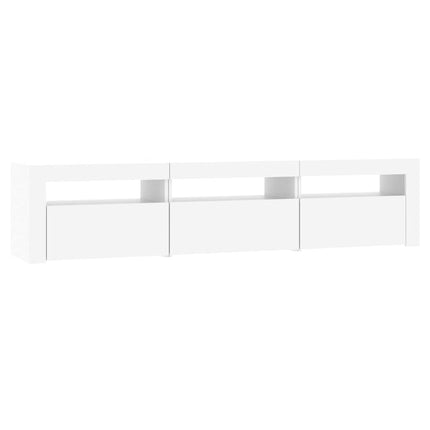 Tv-bänk med LED-belysning vit 180x35x40 cm