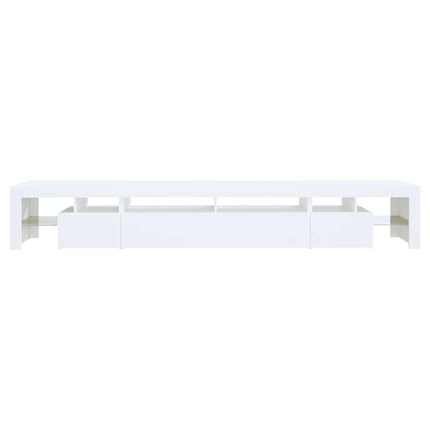 Tv-bänk med LED-belysning Vit 260x36,5x40 cm