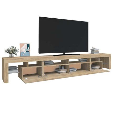 Tv-bänk med LED-belysning sonoma ek 260x36,5x40 cm
