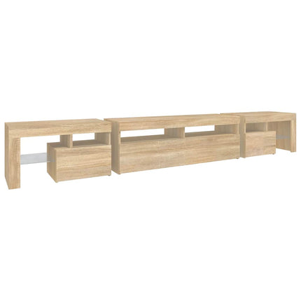 Tv-bänk med LED-belysning sonoma ek 260x36,5x40 cm