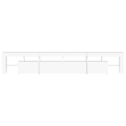 Tv-bänk med LED-belysning vit 230x36,5x40 cm