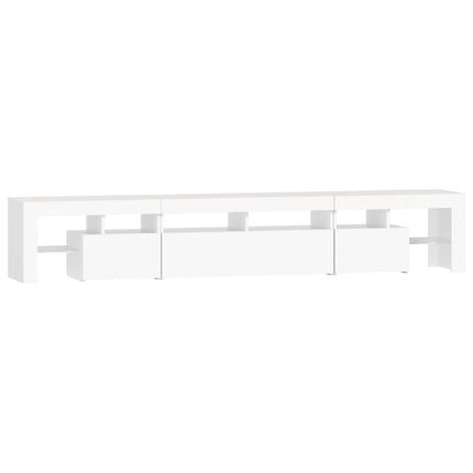 Tv-bänk med LED-belysning vit 230x36,5x40 cm
