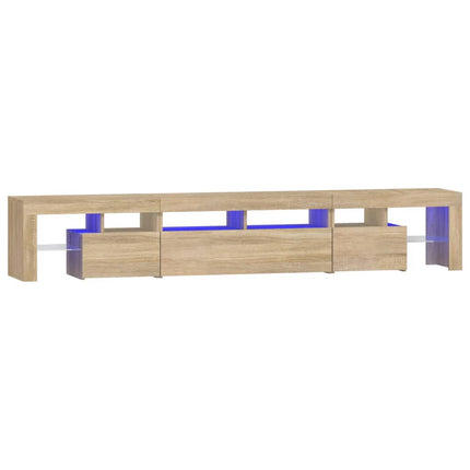 Tv-bänk med LED-belysning sonoma ek 230x36,5x40 cm