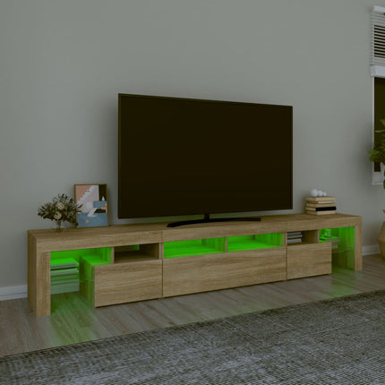 Tv-bänk med LED-belysning sonoma ek 230x36,5x40 cm