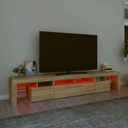 Tv-bänk med LED-belysning sonoma ek 230x36,5x40 cm