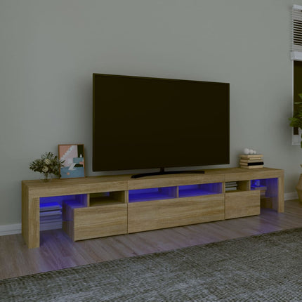 Tv-bänk med LED-belysning sonoma ek 230x36,5x40 cm