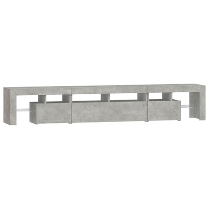 Tv-bänk med LED-belysning betonggrå 230x36,5x40 cm