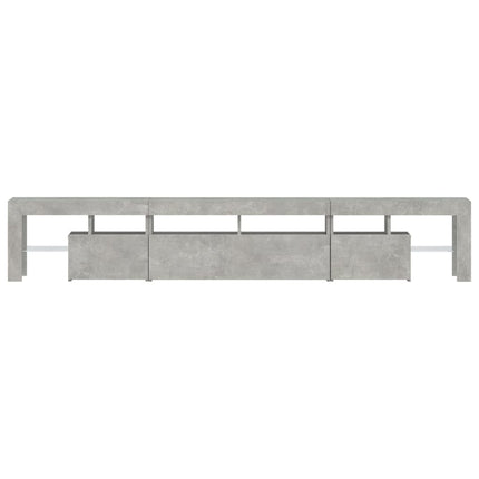 Tv-bänk med LED-belysning betonggrå 230x36,5x40 cm