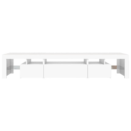 Tv-bänk med LED-belysning Vit 215x36,5x40 cm