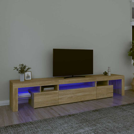 Tv-bänk med LED-belysning sonoma ek 215x36,5x40 cm
