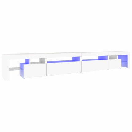 Tv-bänk med LED-belysning vit 290x36,5x40 cm