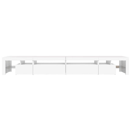 Tv-bänk med LED-belysning vit 290x36,5x40 cm