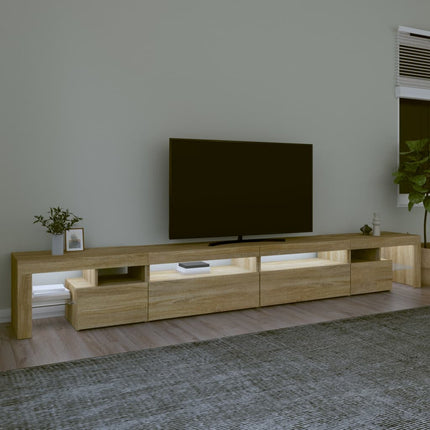 Tv-bänk med LED-belysning sonoma ek 290x36,5x40 cm