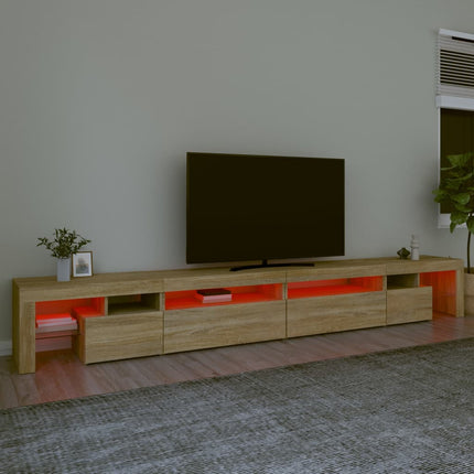 Tv-bänk med LED-belysning sonoma ek 290x36,5x40 cm