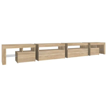 Tv-bänk med LED-belysning sonoma ek 290x36,5x40 cm