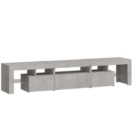 Tv-bänk med LED-belysning betonggrå 200x36,5x40 cm