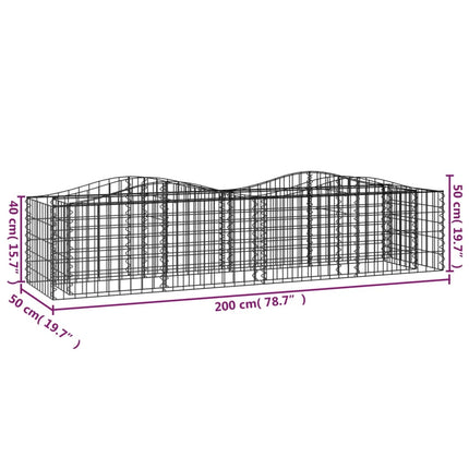 Gabion bågformad 200x50x50 cm galvaniserat järn