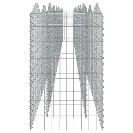 Upphöjd planteringsgabion 800x50x100 cm galvaniserat järn