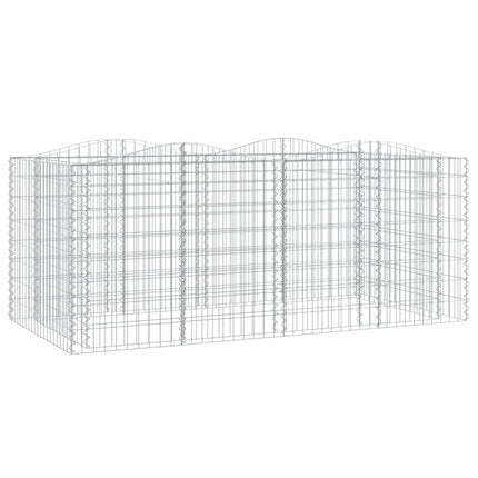 Upphöjd planteringsgabion 200x100x100 cm galvaniserat järn
