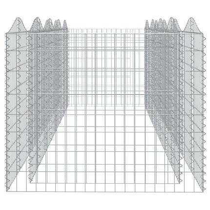 Upphöjd planteringsgabion 400x100x100 cm galvaniserat järn