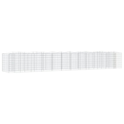 Upphöjd planteringsgabion 600x100x100 cm galvaniserat järn