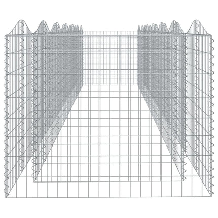 Upphöjd planteringsgabion 600x100x100 cm galvaniserat järn