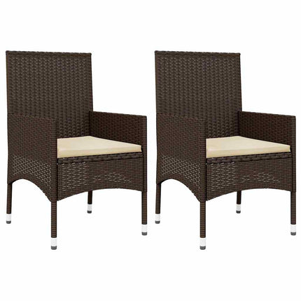 Loungegrupp för trädgården med dynor 4 delar konstrotting brun