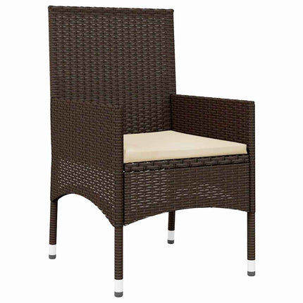 Loungegrupp för trädgården med dynor 4 delar konstrotting brun