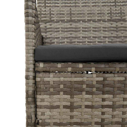 Loungegrupp med dynor 4 delar konstrotting grå