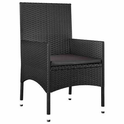 Loungegrupp för trädgården med dynor 4 delar svart konstrotting