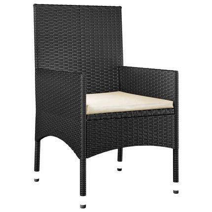 Loungegrupp för trädgården med dynor 4 delar svart konstrotting