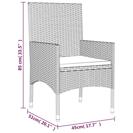 Loungegrupp för trädgården med dynor 4 delar svart konstrotting