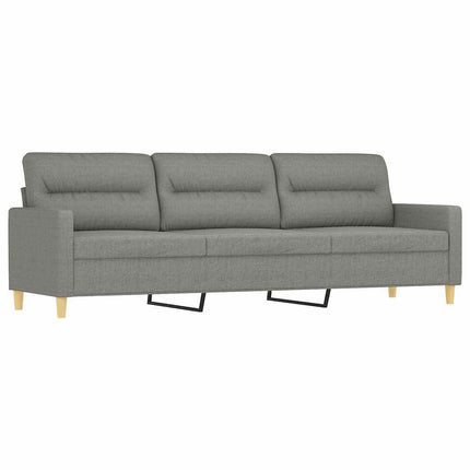 3-sitssoffa med fotpall mörkgrå 210 cm tyg