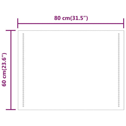 Badrumsspegel LED 60x80 cm