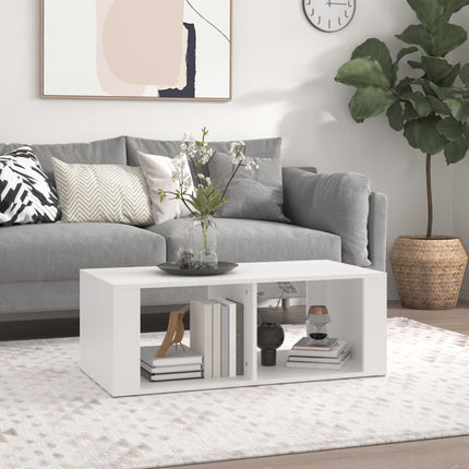 Soffbord vit 100x50x36 cm konstruerat trä