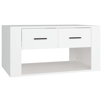 Soffbord vit 80x50x40 cm konstruerat trä