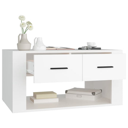 Soffbord vit 80x50x40 cm konstruerat trä