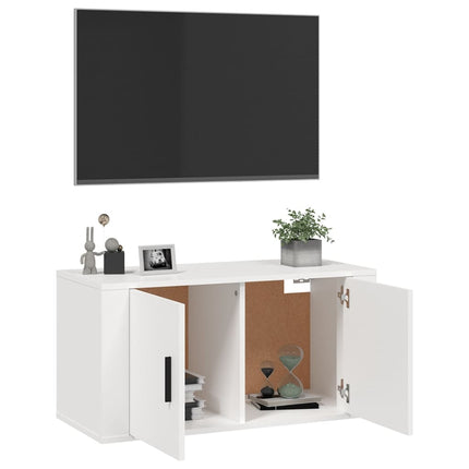 Väggmonterad tv-bänk vit 80x34,5x40 cm