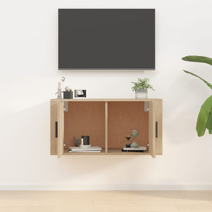 Väggmonterad tv-bänk sonoma-ek 80x34,5x40 cm