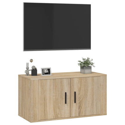 Väggmonterad tv-bänk sonoma-ek 80x34,5x40 cm