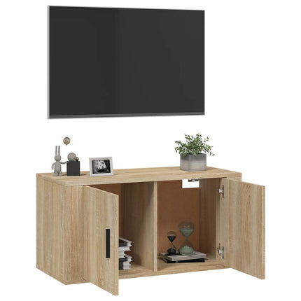 Väggmonterad tv-bänk sonoma-ek 80x34,5x40 cm