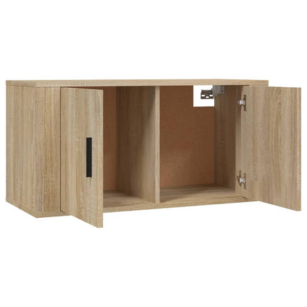 Väggmonterad tv-bänk sonoma-ek 80x34,5x40 cm