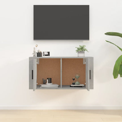 Väggmonterat tv-bänk betonggrå 80x34,5x40 cm
