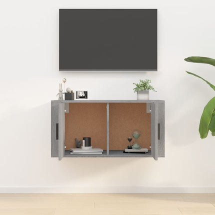 Väggmonterad tv-bänk grå sonoma 80x34,5x40 cm