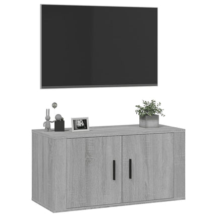 Väggmonterad tv-bänk grå sonoma 80x34,5x40 cm