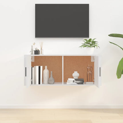 Väggmonterad tv-bänk vit 100x34,5x40 cm