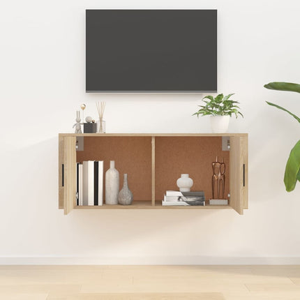 Väggmonterad tv-bänk sonoma-ek 100x34,5x40 cm