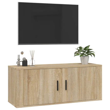 Väggmonterad tv-bänk sonoma-ek 100x34,5x40 cm