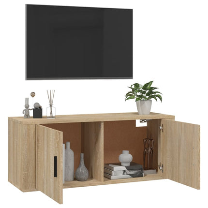 Väggmonterad tv-bänk sonoma-ek 100x34,5x40 cm